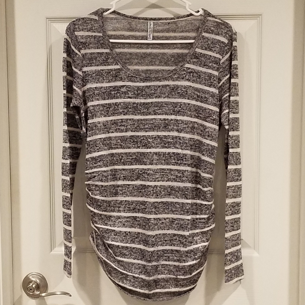 Striped maternity sweater, long sleeve, large
